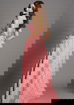 lace up back a line dress 49340