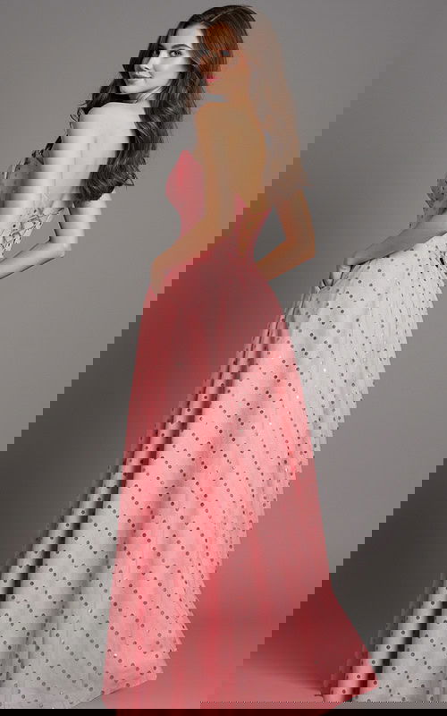 lace up back a line dress 49340