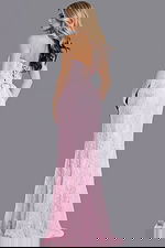 Strapless Lace Corset Gown with Slit 49352 - Image 2