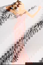 Metallic sequin evening dress with strappy back