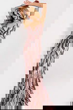 Sequin fitted prom dress with lace up back