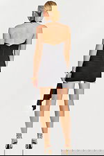 black ruched bodice fitted dress 49413