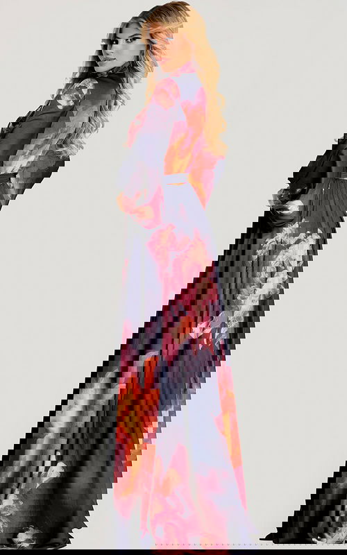 long sleeves print dress 49464