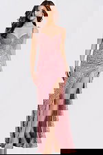 Elegant fitted sequin prom dress