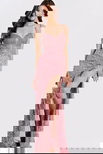 Sequin Sweetheart Prom Dress With High Slit 49486