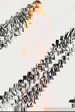 long sleeves print a line dress 49500