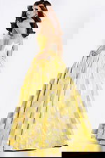 Floral Jacquard Strapless Prom Dress