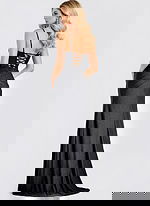 Spaghetti Strap Corset Gown with High Slit 49616 - Image 3