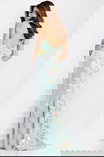 back of sequin floral dress