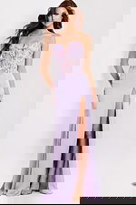 floral high slit lilac dress 49629