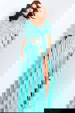 Pastel Flower Embellished Flowy Prom Gown