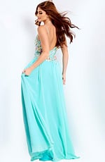 back of sheer green dress 49633