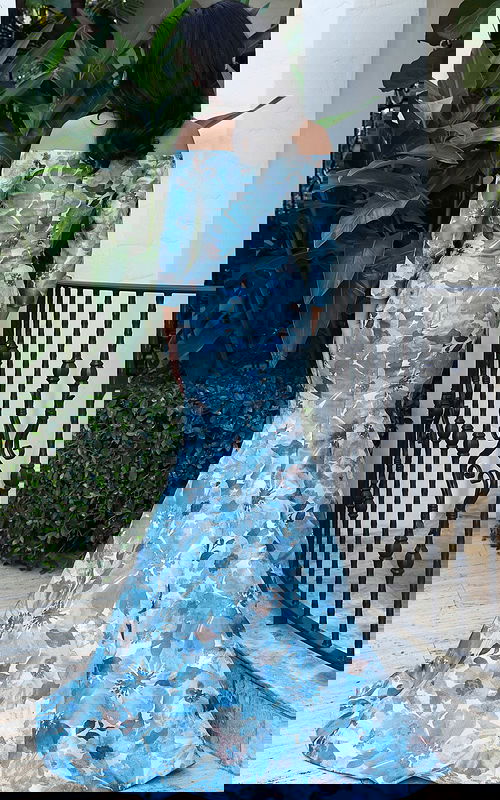 back of long sleeve mother of the bride dress 49635