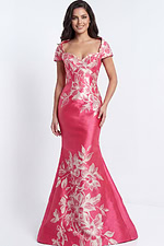 Off shoulder floral mermaid gown with sweetheart neckline
