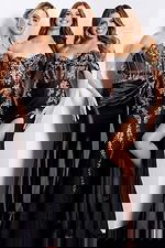 3 black embellished dresses