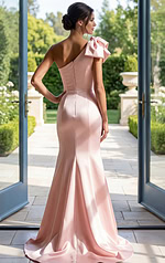 back of one shoulder mermaid evening dress 49682