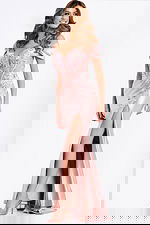 high slit off the shoulder dress 49719