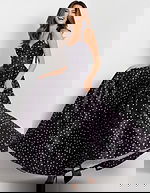 Polka Dot A-Line Gown with Lace Up Back 49774 - Image 9