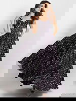 Polka Dot A-Line Gown with Lace Up Back 49774 - Image 7