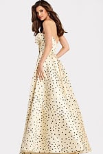 Polka Dot Strapless Prom Dress