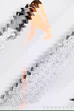 Vintage-inspired halter prom dress with soft volume