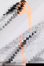 Tiered ruffle prom dress with halter neckline