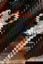 Strapless printed mini dress with ruffled hem