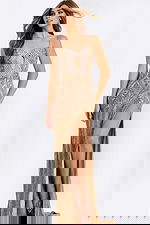 Glamorous sequin beaded formal gown