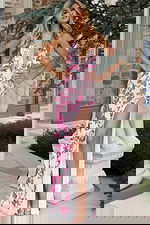 high slit v neckline dress 49812