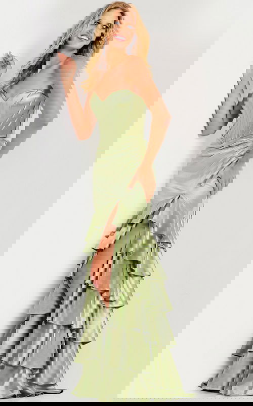 Fit and flare satin gown with sweetheart neckline