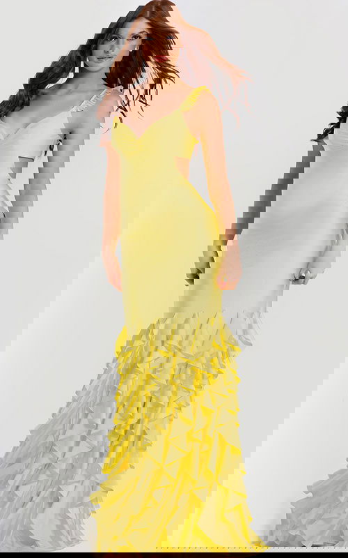 cut out yellow dress 49897