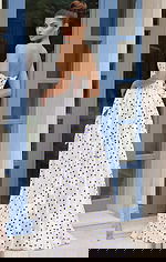 back of lace back up flowy poko dot dress 49899