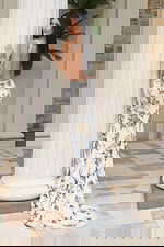 Gold sequin halter prom dress with high slit and open back