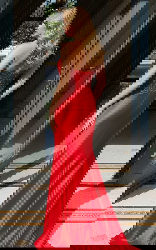 red mermaid dress 50012