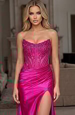fucshia beaded dress 50012