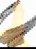 Sequin Strapless Gown 50020 - Image 4