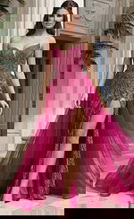 Strapless Beaded Bodice Gown With Flowing Tulle Skirt 50222 - Image 3