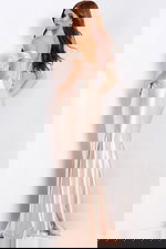 Champagne Satin Off Shoulder Prom Dress with Corset Bodice