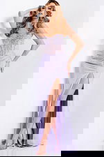 Lavender strapless gown with beaded bodice 50238