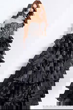 embellished corset bodice black dress 50259