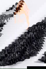 layered skirt embellished dress 50259