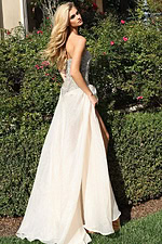 back of a line white dress 50260