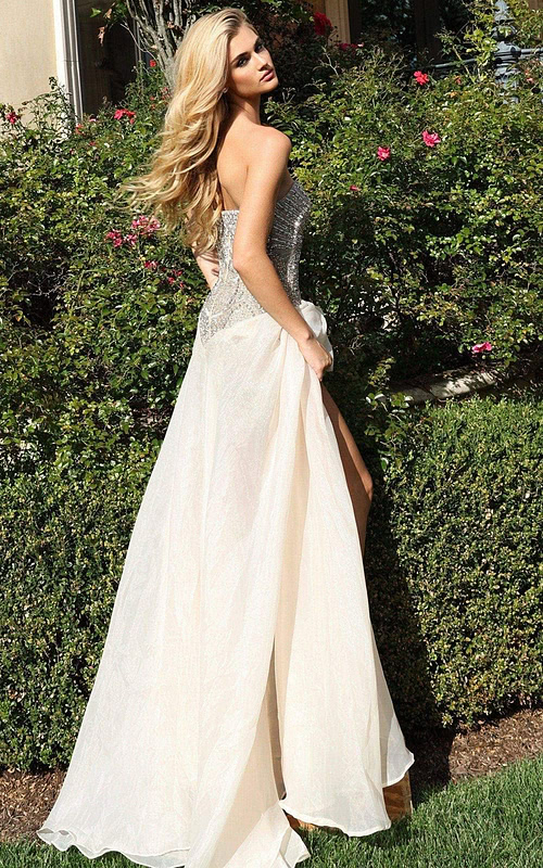 back of a line white dress 50260