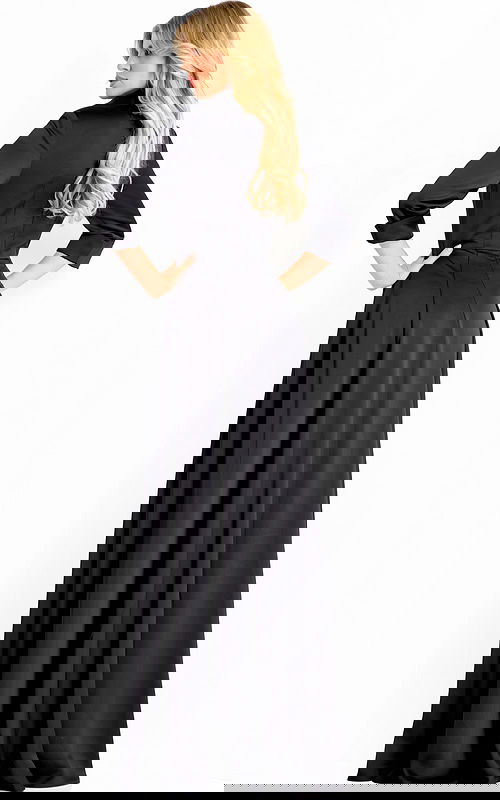 black long sleeves evening dress 50262