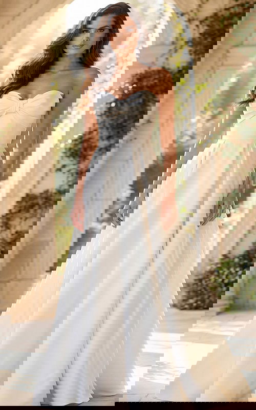 Strapless bridal gown with oversized back bow