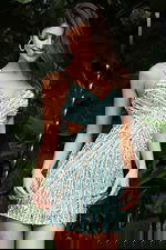 Beaded Cutout Mini Dress With Fringe Detailing