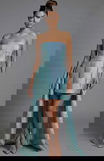 Strapless Brocade Corset Mini Dress With Full Skirt 51693 - Image 3