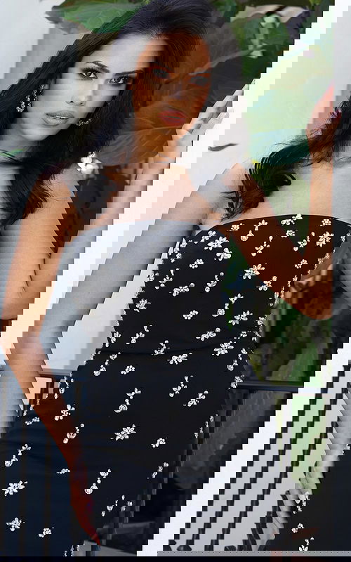 black strapless beaded dress 51807