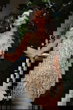 short gold mini dress with fringe details 52060