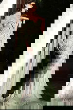 Off shoulder beaded mermaid gown with sheer cape sleeves